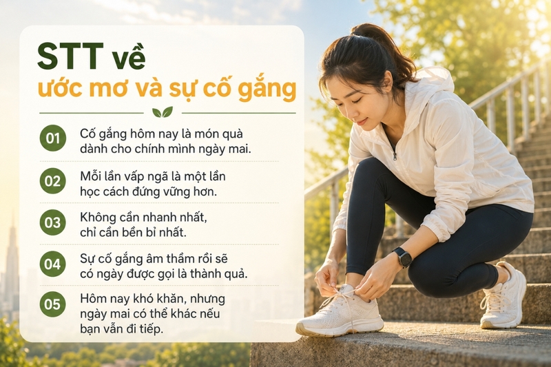 STT về ước mơ và sự cố gắng