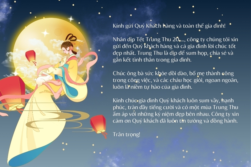 Lời chúc đặc biệt cho gia đình khách hàng