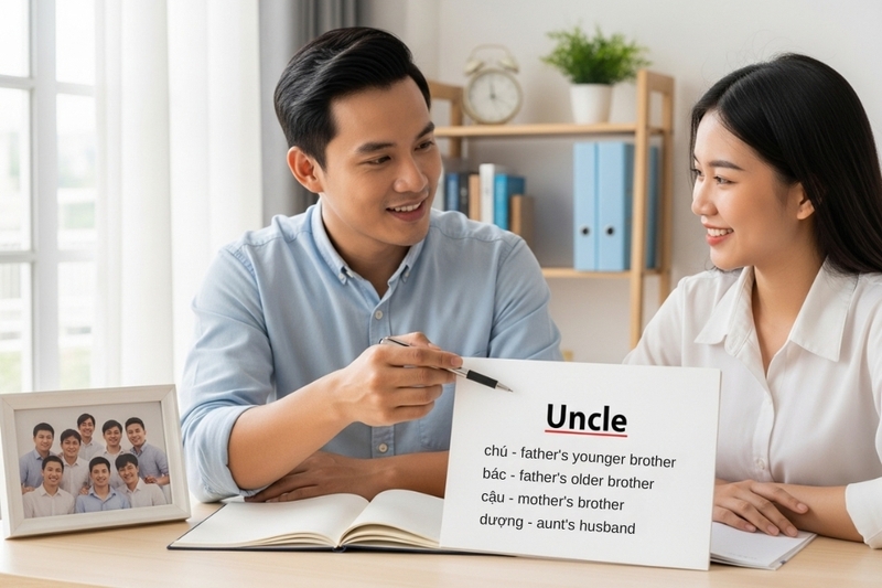 Từ "Uncle": Dùng cho tất cả họ hàng nam