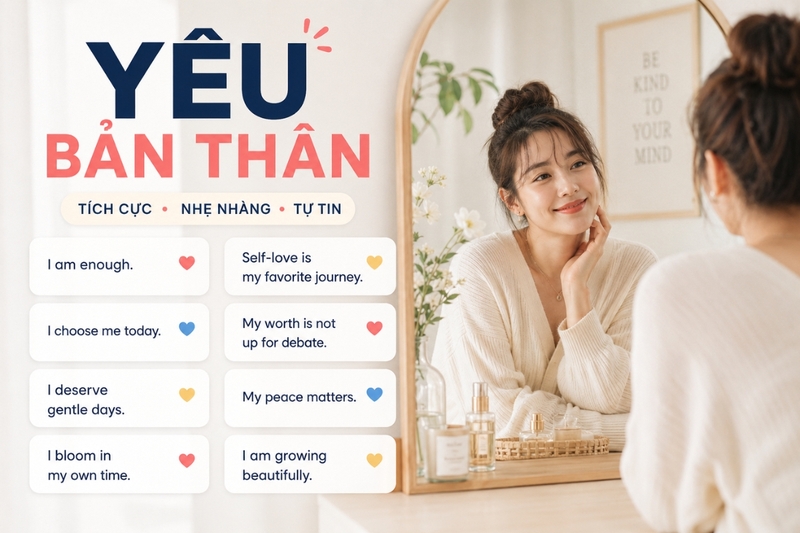 Caption tiếng Anh về yêu bản thân