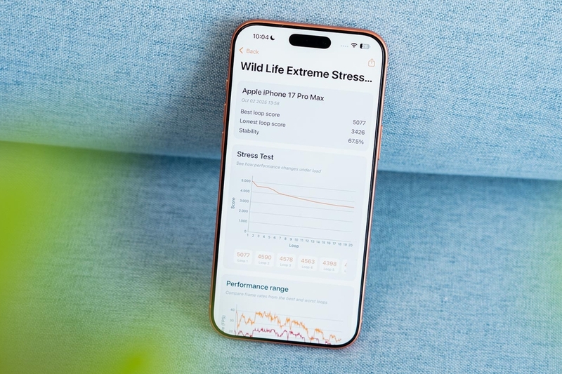 3DMark Wild Life Stress test trên iPhone 17 Pro Max