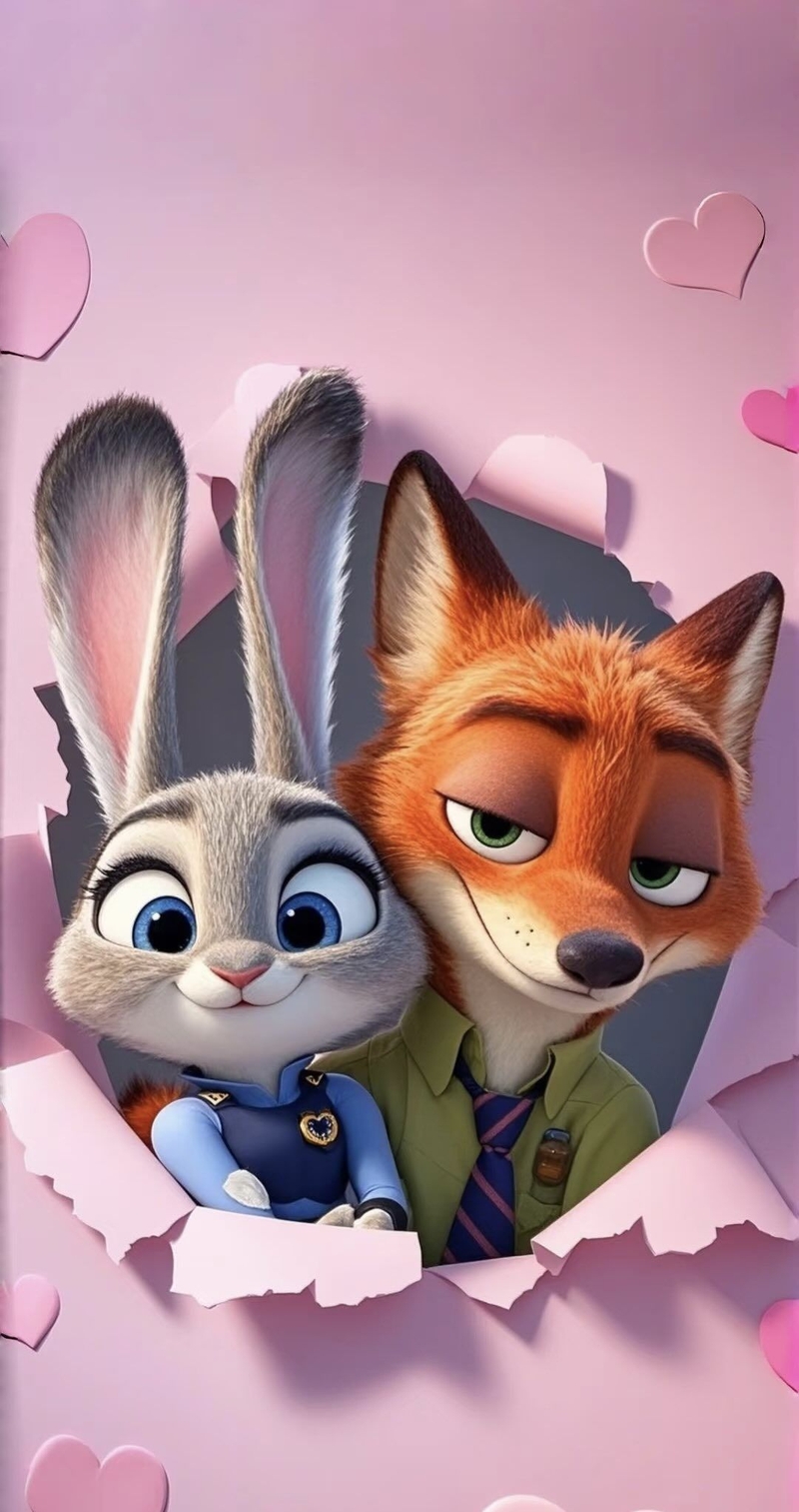 Hình nền Cáo và Thỏ Zootopia cho các cặp đôi