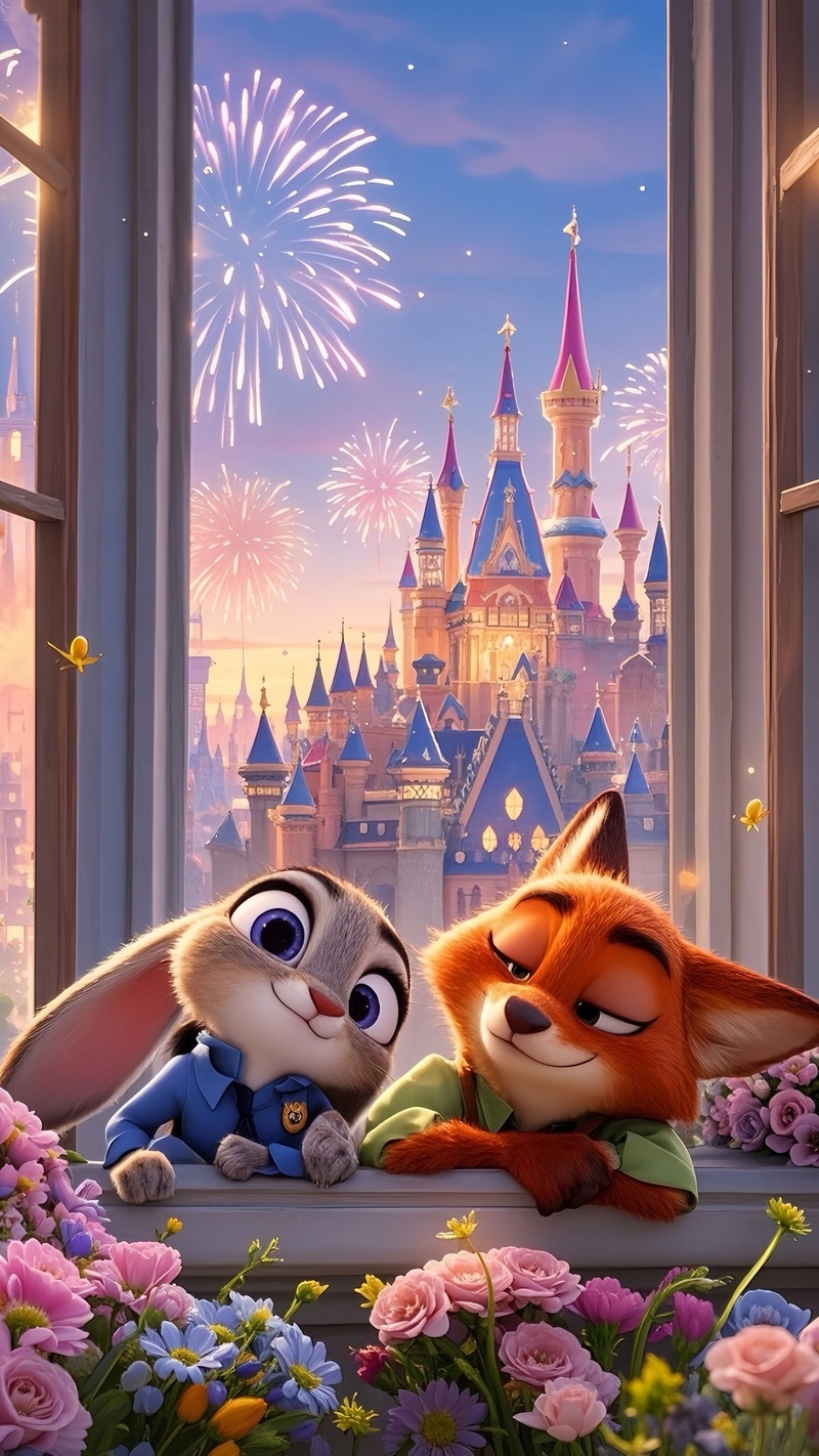 Hình nền Cáo và Thỏ Zootopia Full HD cho điện thoại