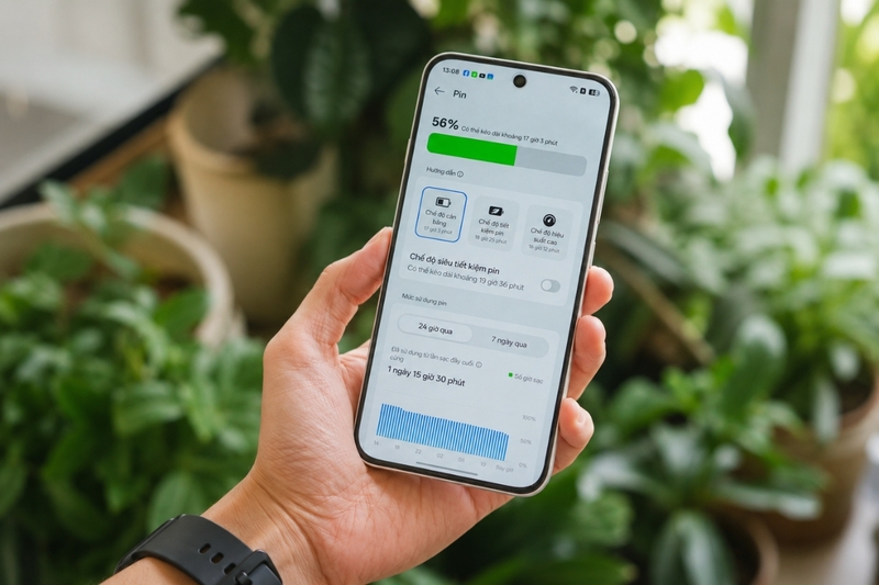 Thời lượng pin trên OPPO Reno16 F 5G