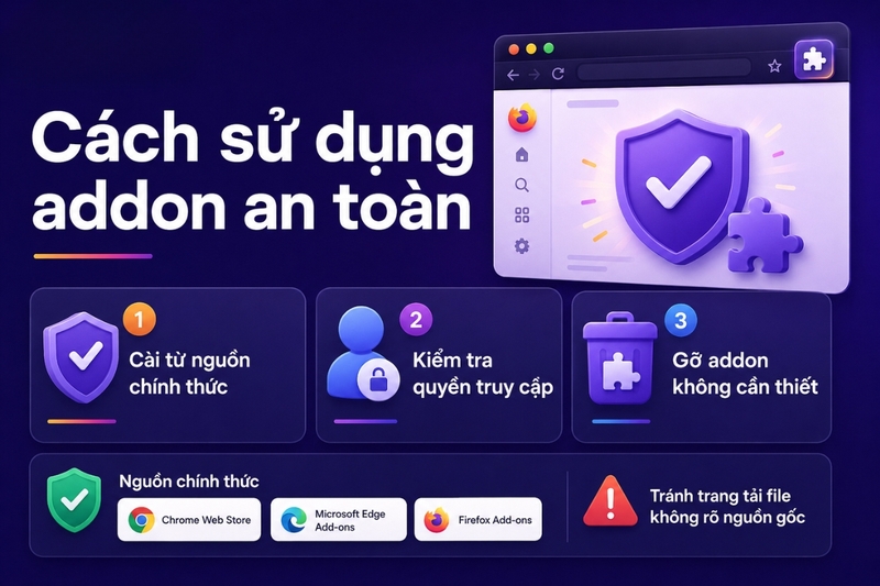 Cách sử dụng addon an toàn
