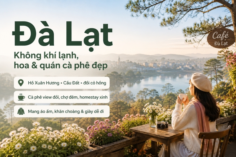 Đà Lạt: Không khí lạnh, hoa và quán cà phê đẹp