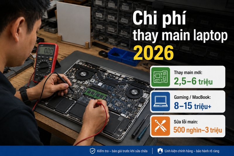Thay main laptop giá bao nhiêu - 1