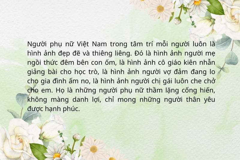 Bài viết về hình ảnh người phụ nữ Việt Nam