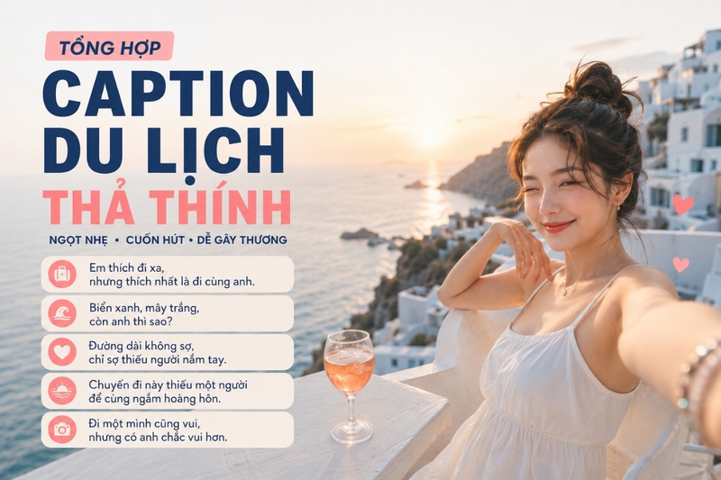 Caption du lịch thả thính