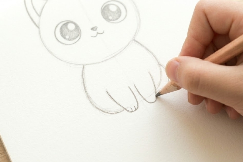 Cách vẽ con mèo chibi - 6