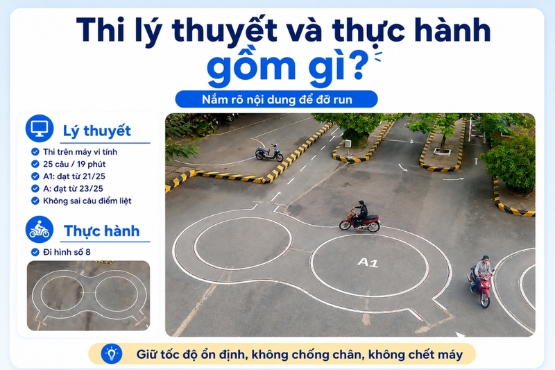 Thi lý thuyết bằng lái xe máy gồm gì?