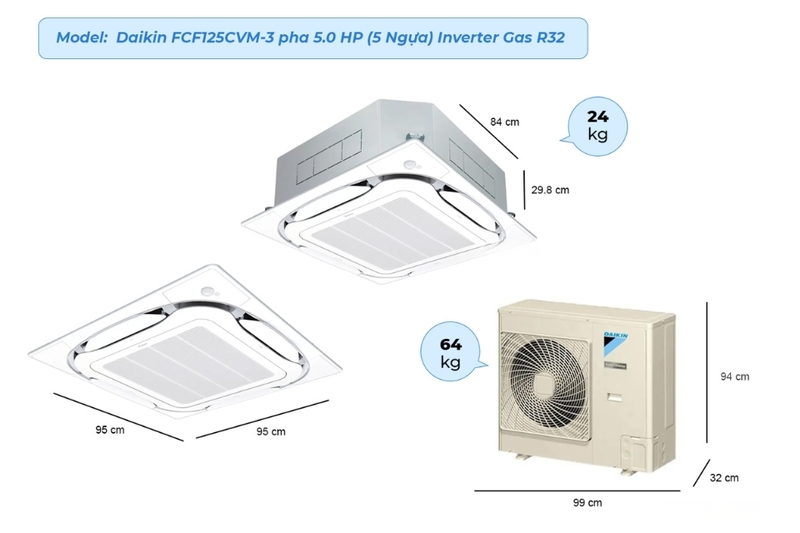 Daikin FCF125CVM/RZF125CYM (5.0 HP)