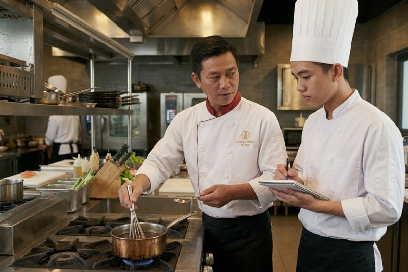 "Chef" bắt nguồn từ tiếng Pháp, nghĩa gốc là "người đứng đầu"