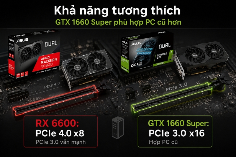 So sánh khả năng tương thích: GTX 1660 Super phù hợp PC cũ hơn