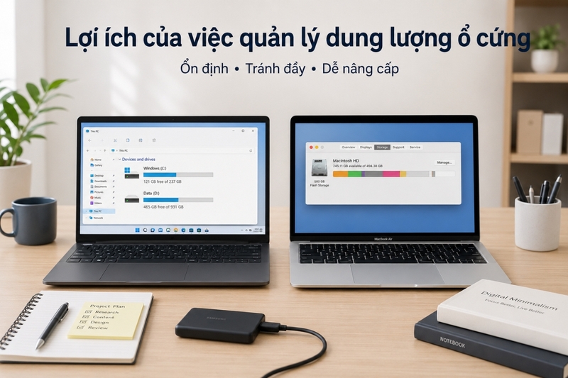 Lợi ích của việc quản lý dung lượng ổ cứng hiệu quả