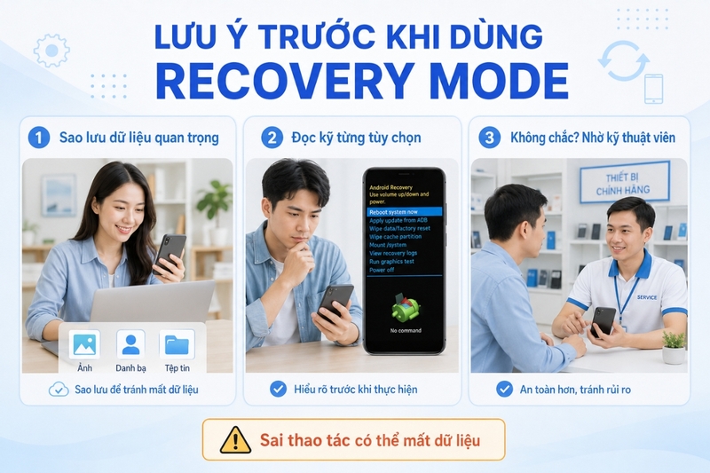 Lưu ý trước khi dùng Recovery Mode