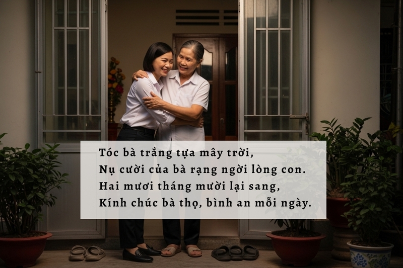 Lời chúc 20/10 cho bà bằng thơ độc đáo, ấn tượng