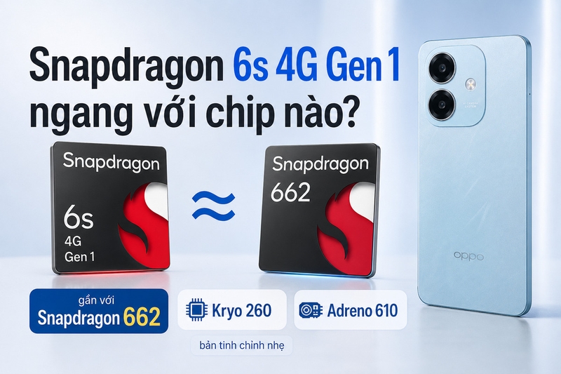 Snapdragon 6s 4G Gen 1 ngang với chip nào