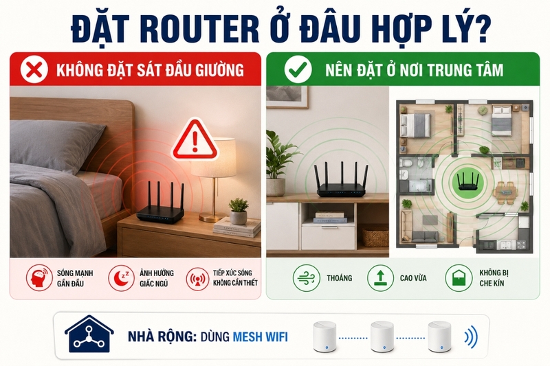 Có nên đặt router WiFi trong phòng ngủ không