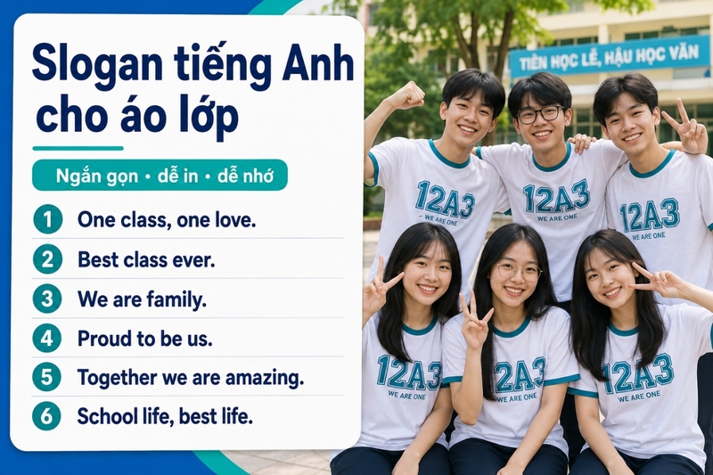Slogan tiếng Anh cho áo lớp