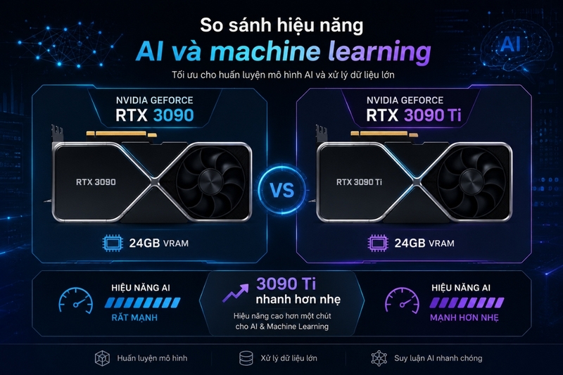 So sánh hiệu năng AI và machine learning