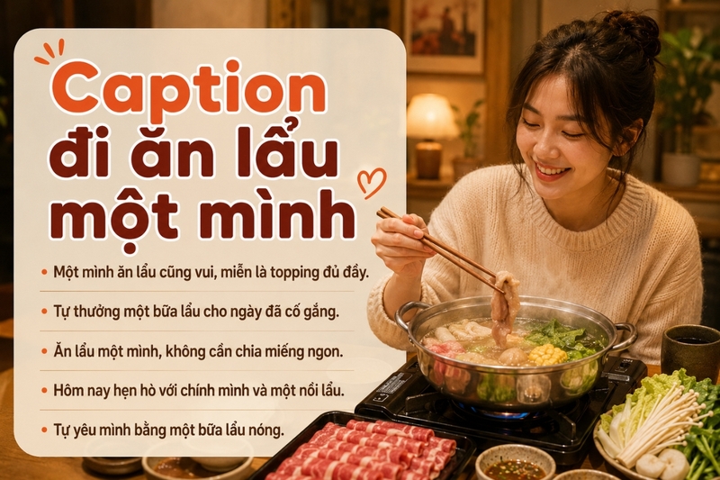Caption đi ăn lẩu một mình