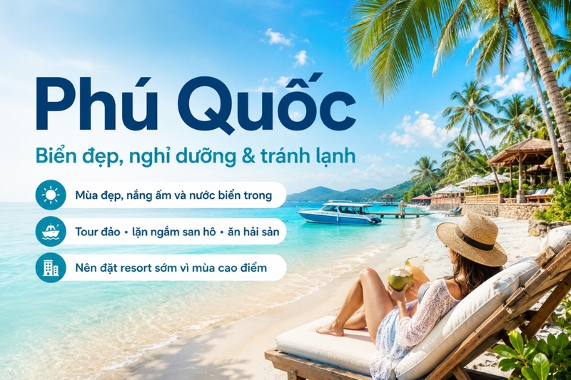 Phú Quốc: Biển đẹp, nghỉ dưỡng và tránh lạnh