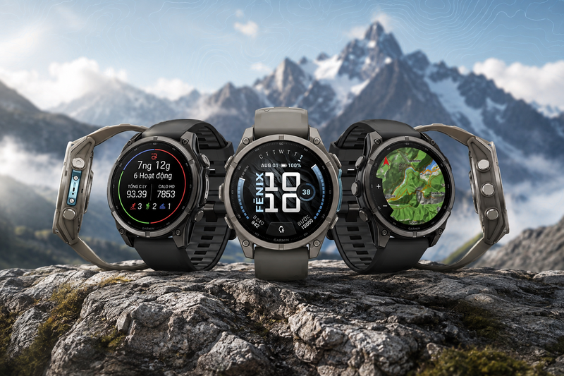 Garmin Fenix 9 Titanium 47mm AMOLED Dây Silicone Xám Sỏi - 2