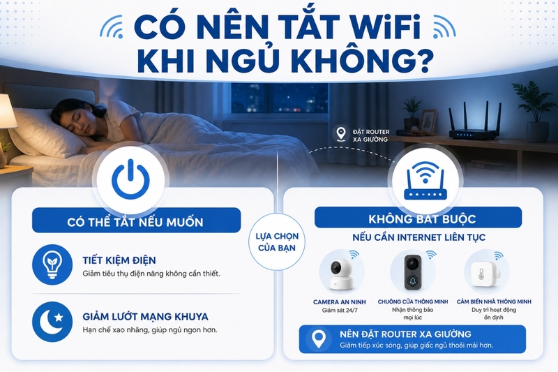 Có nên tắt WiFi khi ngủ không