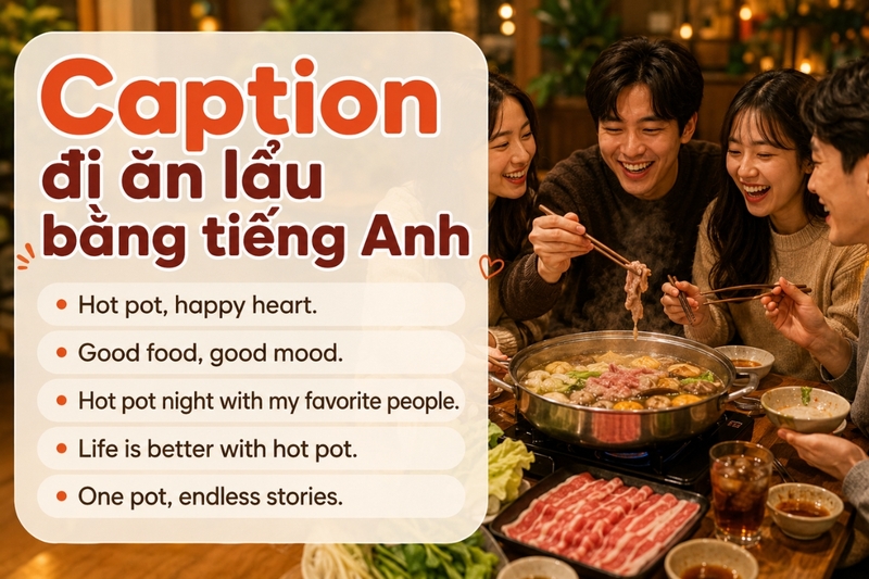 Caption đi ăn lẩu bằng tiếng Anh
