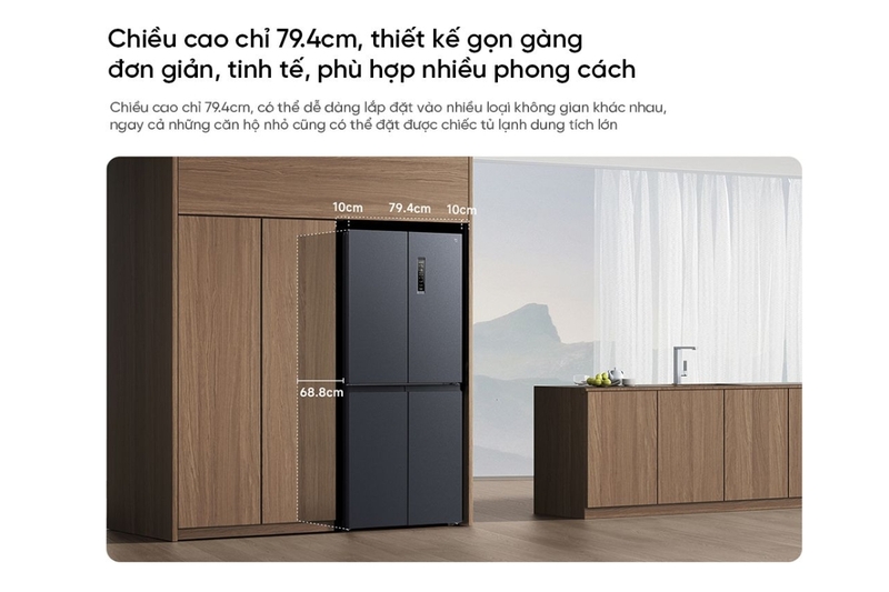 Tủ lạnh Xiaomi Mijia 430L sở hữu thiết kế 4 cánh kiểu cross door