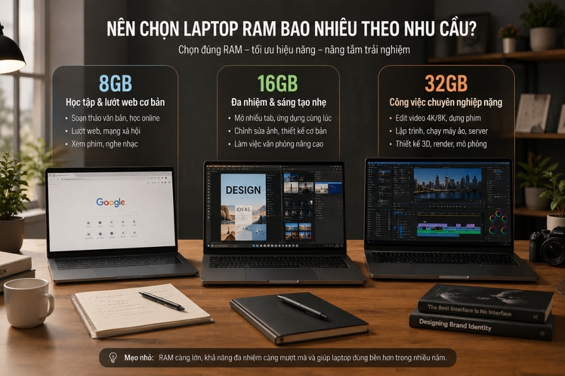 Laptop RAM 8GB có đủ dùng không - 8