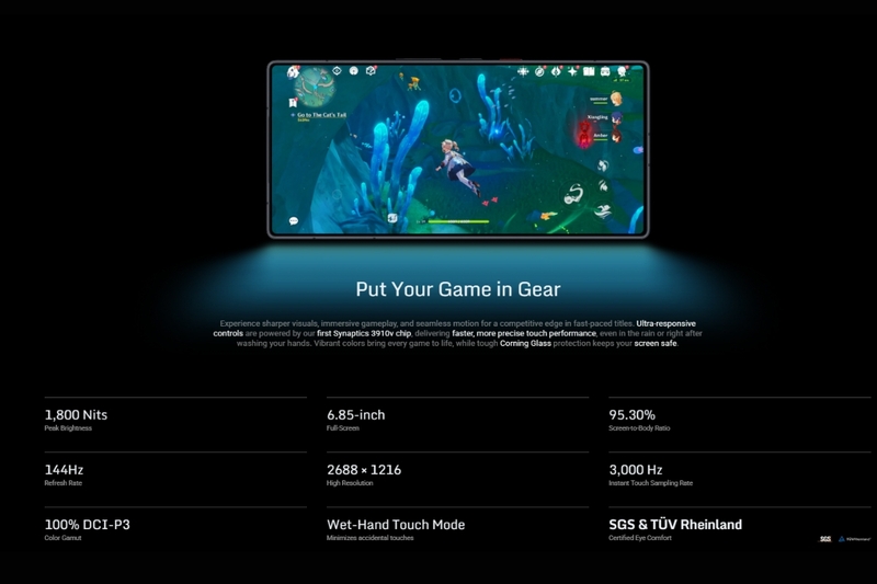 RedMagic 11 Pro sở hữu Màn hình AMOLED 144Hz