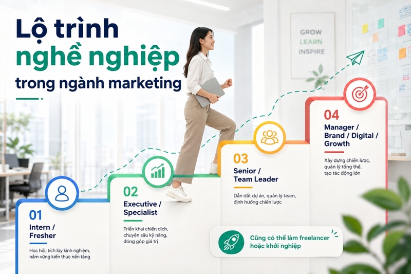 Lộ trình nghề nghiệp trong ngành marketing