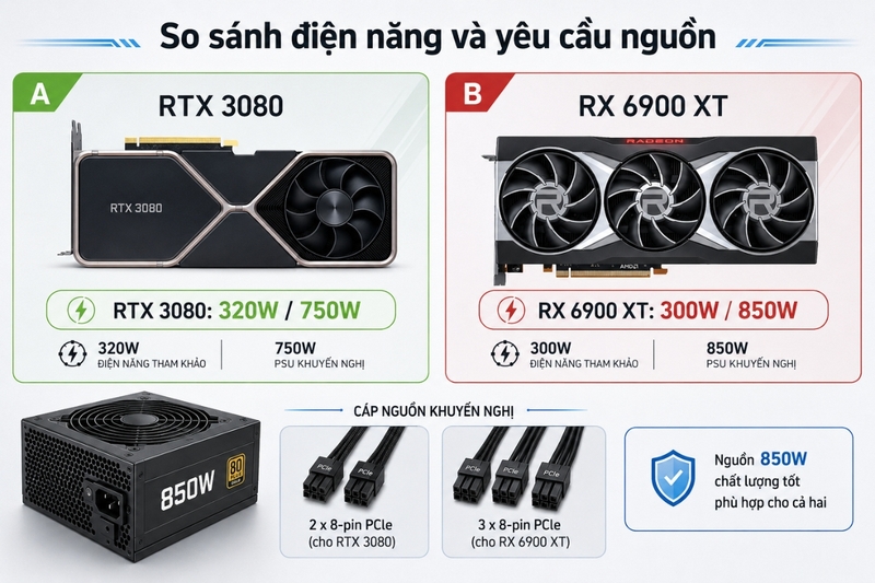 So sánh điện năng và yêu cầu nguồn