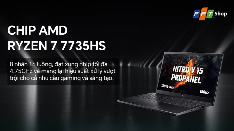 Hiệu năng mạnh mẽ với AMD Ryzen 7 7735HS