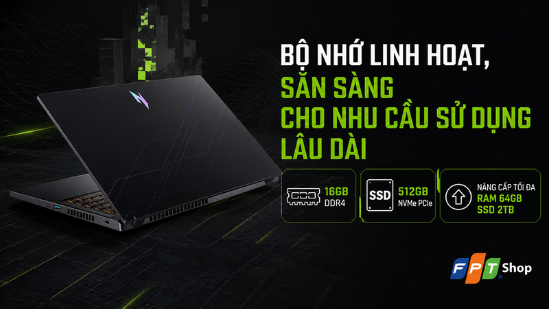 Bộ nhớ linh hoạt, sẵn sàng cho nhu cầu sử dụng lâu dài