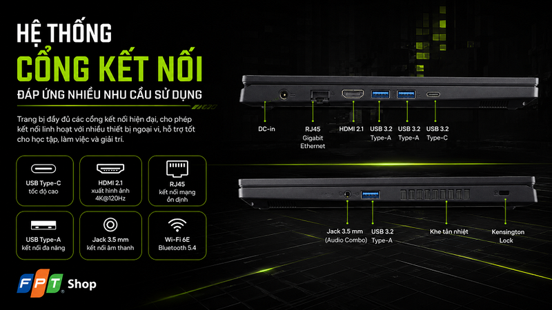 Hệ thống cổng kết nối đáp ứng nhiều nhu cầu sử dụng