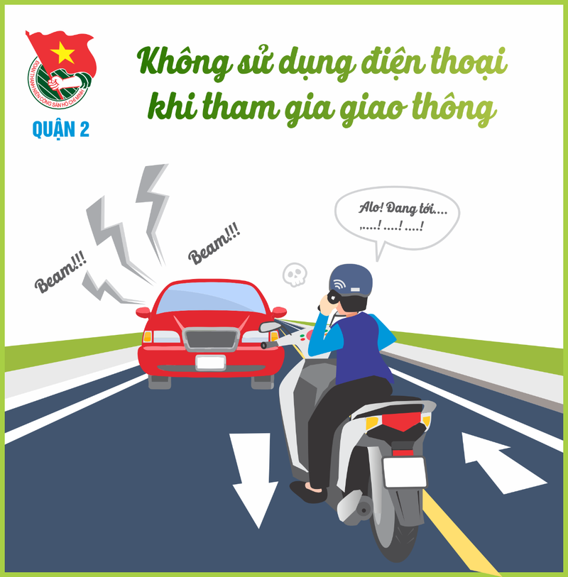 Không sử dụng điện thoại khi tham gia giao thông