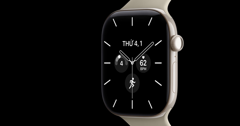Apple Watch Series 12 GPS 42mm Viền nhôm Vàng Nhạt dây cao su Be Cát ảnh 4