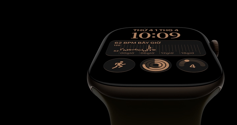 Apple Watch Series 12 GPS 42mm Viền nhôm Vàng Nhạt dây cao su Be Cát ảnh 5