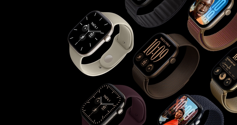 Apple Watch Series 12 GPS 42mm Viền nhôm Vàng Nhạt dây cao su Be Cát ảnh 14