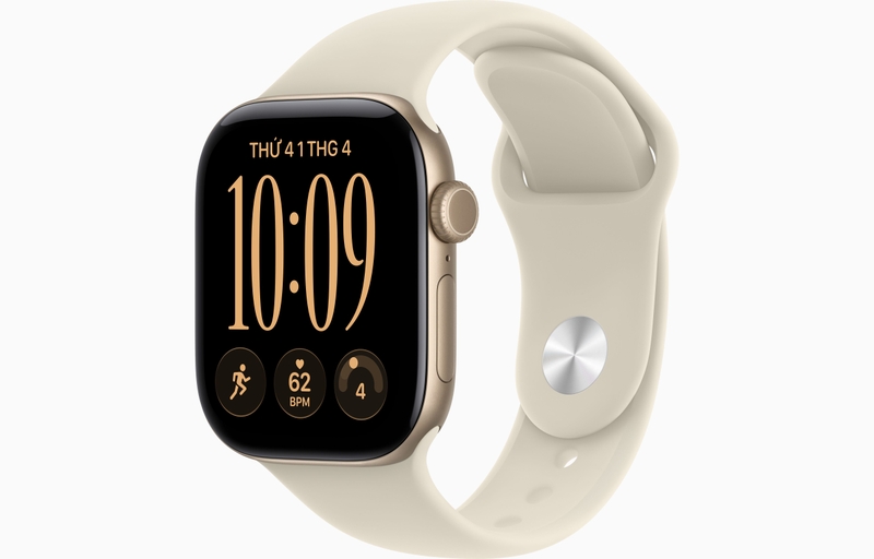 Apple Watch Series 12 GPS 42mm Viền nhôm Vàng Nhạt dây cao su Be Cát ảnh 1