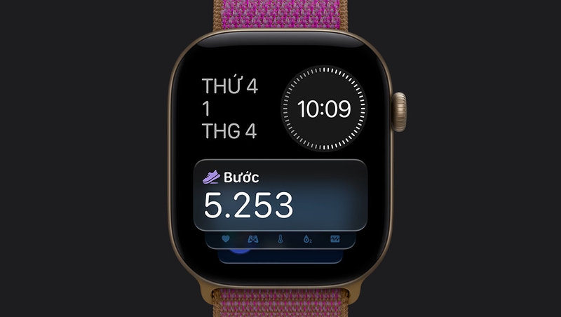 Apple Watch Series 12 GPS 42mm Viền nhôm Vàng Nhạt dây cao su Be Cát ảnh 18