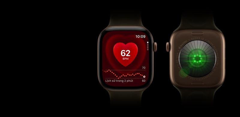 Apple Watch Series 12 GPS 42mm Viền nhôm Vàng Nhạt dây cao su Be Cát ảnh 6