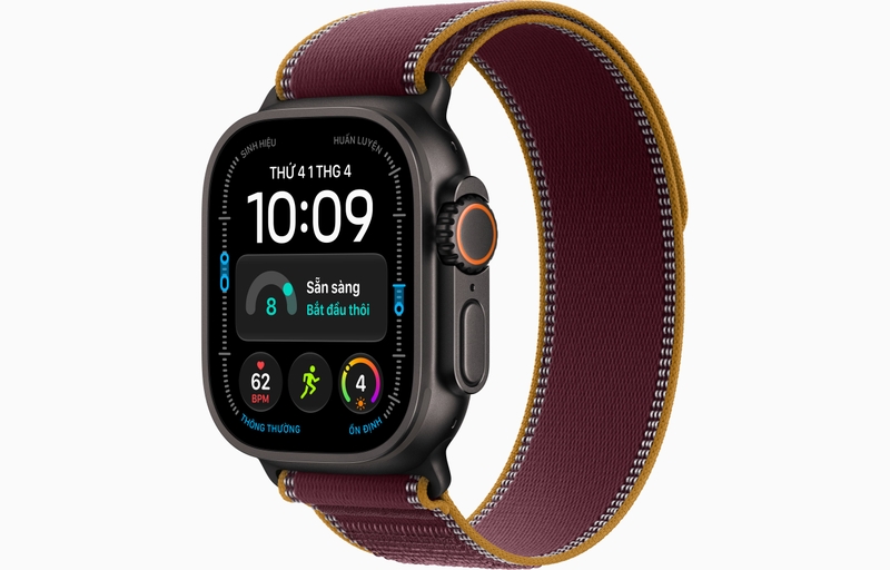 Apple Watch Ultra 4 5G 49mm Viền titan Đen Dây quấn Trail Đỏ Burgundy ảnh 1