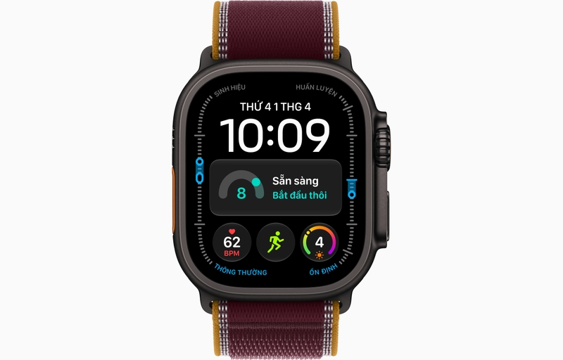 Apple Watch Ultra 4 5G 49mm Viền titan Đen Dây quấn Trail Đỏ Burgundy ảnh 2
