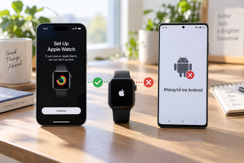 Apple Watch không thể ghép đôi với điện thoại Android