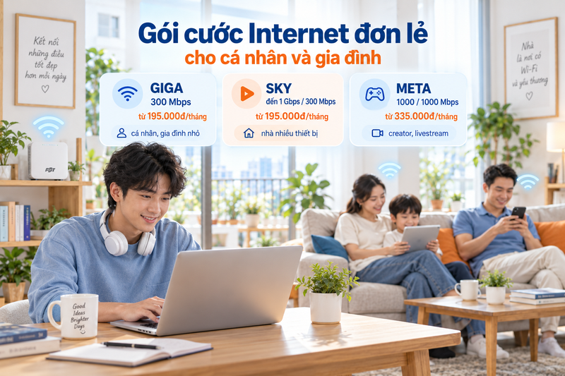 Gói cước Internet đơn lẻ cho cá nhân và gia đình