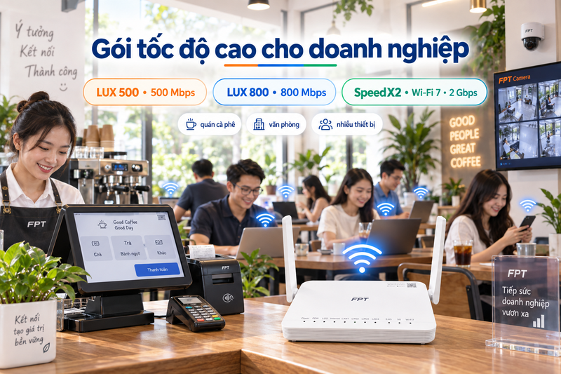 Nhóm gói cước tốc độ cao LUX và chuẩn Wi-Fi 7 cho doanh nghiệp